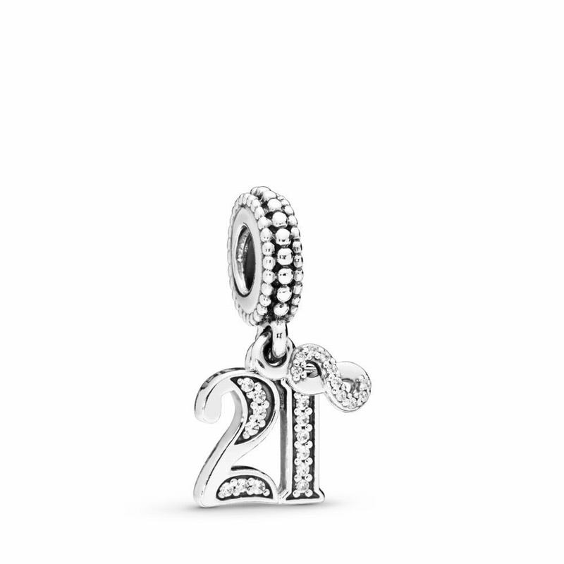 Pandora 21 Dangle Charm - Sterling Silver/Cubic Zirconia - Canada | DY5765SY